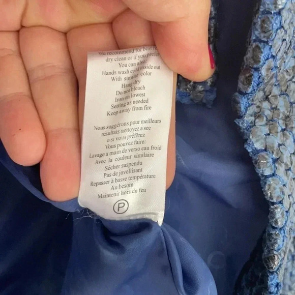 Samuel Dong Snake Skin Blazer Jacket Blue plus sz - Picture 7 of 11